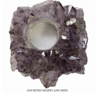 Tealight Druse Amethyst Candle Holder
